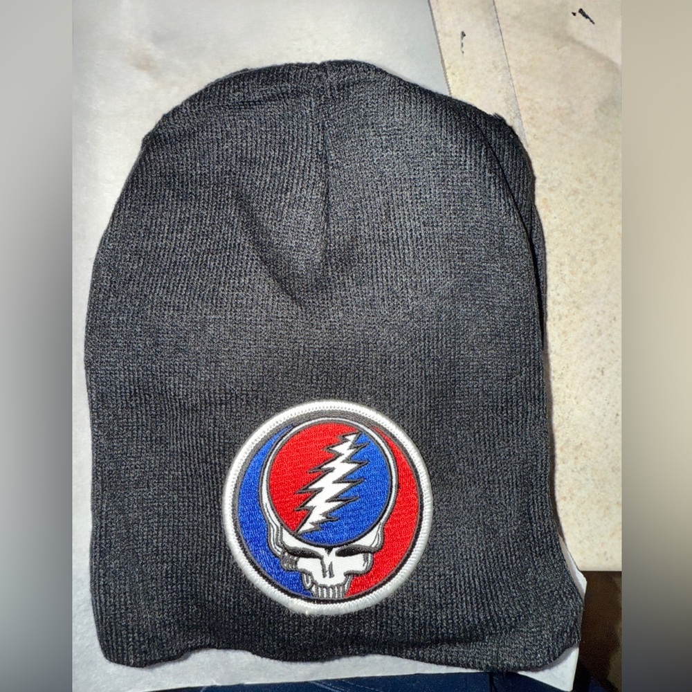 Black Beanie with Stealie Skull Logo